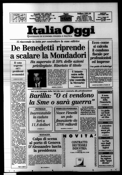 Italia oggi : quotidiano di economia finanza e politica